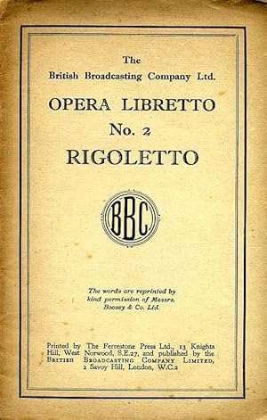 Opera Libretto : No 2 : Rigoletto