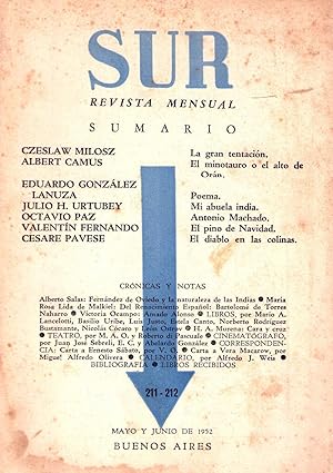 Seller image for SUR - Nos. 211 y 212, mayo junio de 1952 for sale by Buenos Aires Libros