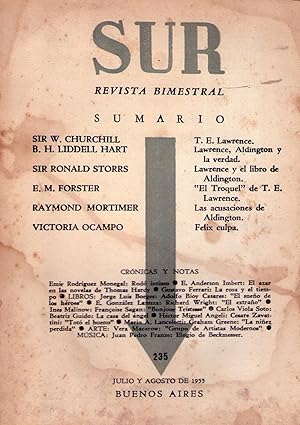 Seller image for SUR - No. 235, julio agosto de 1955 for sale by Buenos Aires Libros