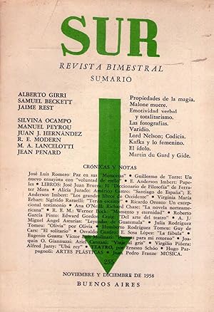 Seller image for SUR - No. 255, noviembre diciembre de 1958 for sale by Buenos Aires Libros
