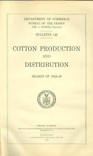 Imagen del vendedor de Cotton Production and Distribution a la venta por The Ridge Books