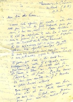 CORRESPONDANCE DE DENYS AMIEL, DOSSIER DE 6 LETTRES MANUSCRITES, 2 PHOTOS, 1 ARTICLE (EXTRAIT), 1...