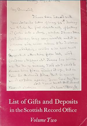 Image du vendeur pour List of Gifts and Deposits. Volume Two mis en vente par Barter Books Ltd