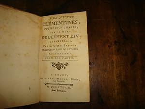 Seller image for Les Nuits Clmentines, Pome en IV Chants sur la Mort de Clment XIV ( Ganganelli ). for sale by Librairie FAUGUET