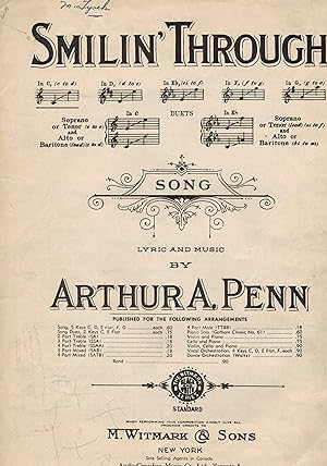 Seller image for Smilin' ( Smiling ) Through Song - Vintage Sheet Music for sale by ! Turtle Creek Books  !