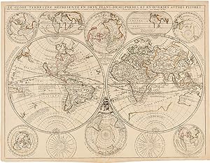 Image du vendeur pour Le Globe Terrestre Represent En Deux Plans-Hemispheres Et En Diverses Autres Figures mis en vente par Donald A. Heald Rare Books (ABAA)