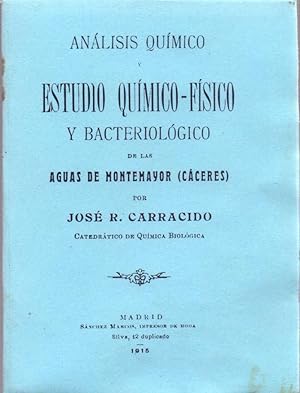 Seller image for ESTUDIO QUIMICO-FISICO DE LAS AGUAS DE MONTEMAYOR ( CACERES ) (ANALISIS QUIMICO) - EDICION FACSIMIL- for sale by Libreria 7 Soles