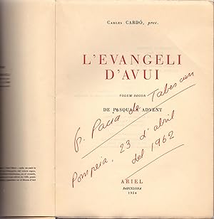 Bild des Verkufers fr L EVANGELI D AVUI, Volum segon de Pasqua a Advent zum Verkauf von Libreria 7 Soles