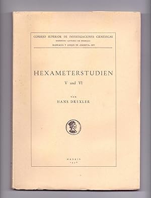 Seller image for HEXAMETERSTUDIEN V und VI for sale by Libreria 7 Soles