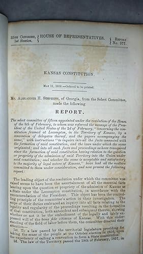 Kansas Constitution (35th Congress, 1st Session, House of Representatives, Report No. 377)