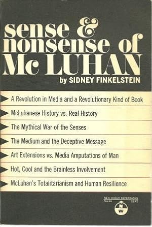 Seller image for Sense and Nonsense of McLuhan for sale by Works on Paper