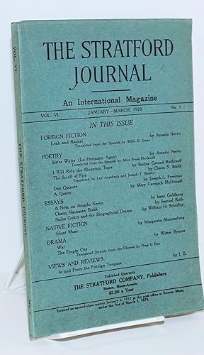 Seller image for The Stratford journal: an international magazine, vol. VI, no. 1, January-March, 1920 for sale by Bolerium Books Inc.