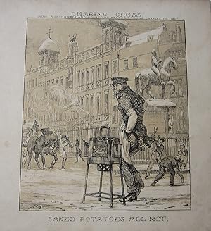 Bild des Verkufers fr HOT BAKED POTATOE SELLER - at Charing Cross - Fine Original Antique, hand-Coloured Engraving zum Verkauf von K Books Ltd ABA ILAB