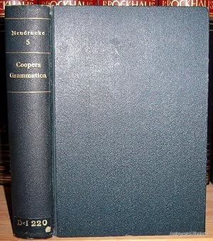 Coopers Grammatica Linguae Anglicanae (1685). Herausgegeben von John D. Jones.
