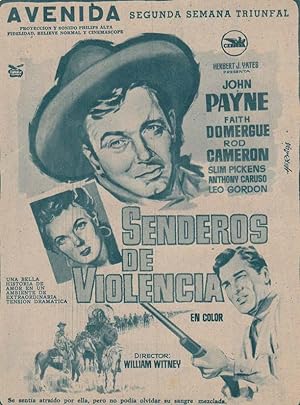 SENDEROS DE VIOLENCIA: Director: William Witney - Actores: John Payne, Faith Domergue, Rod Camero...