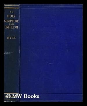 Bild des Verkufers fr On Holy Scripture and Criticism zum Verkauf von MW Books