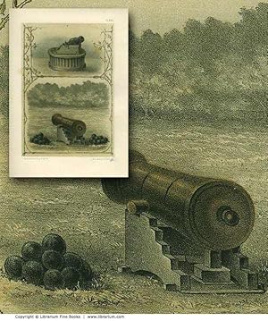 Imagen del vendedor de [ARTILLERY] Antique Bronze Cannons and Mortars. ORIGINAL 19th CENTURY TINTED LITHOGRAPH PRINT. a la venta por Librarium of The Hague