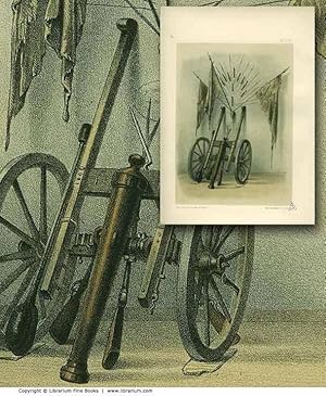 Imagen del vendedor de [ARTILLERY] Antique Bronze Cannons and Mortars. ORIGINAL 19th CENTURY TINTED LITHOGRAPH PRINT. a la venta por Librarium of The Hague