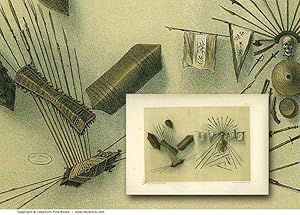 Imagen del vendedor de INDIGENOUS WEAPONS: Original 19th Century Tinted Lithograph Print. a la venta por Librarium of The Hague