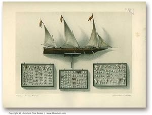 Imagen del vendedor de INDIGENOUS ART & WEAPONS: Original 19th Century Tinted Lithograph Print. a la venta por Librarium of The Hague