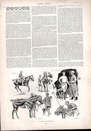 Imagen del vendedor de PRINT:'At the Polo Championships".article & 5 sketches from Harper's Weekly, September 19, 1896 a la venta por Dorley House Books, Inc.