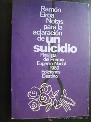 Imagen del vendedor de NOTAS PARA LA ACLARACIN DE UN SUICIDIO a la venta por Librera Maestro Gozalbo