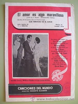 Imagen del vendedor de Partitura - Score : EL AMOR ES ALGO MARAVILLOSO a la venta por Librera Maestro Gozalbo