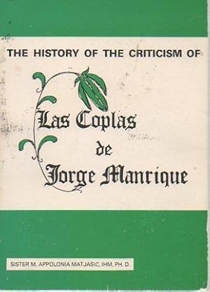 The History of the Criticism of Las Coplas De Jorge Manrique