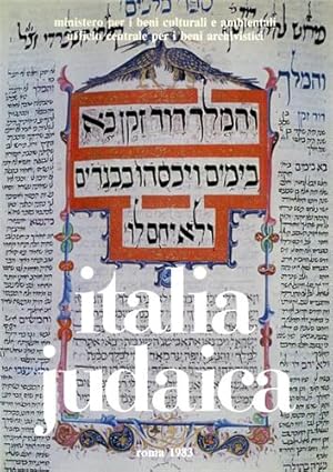 Bild des Verkufers fr Italia Judaica. zum Verkauf von FIRENZELIBRI SRL