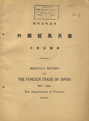 Monthly return of the foreign trade of Japan, May 1934 [cover title]