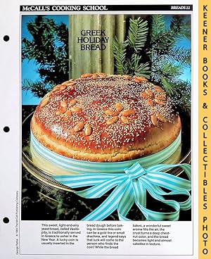 McCall's Cooking School Recipe Card: Breads 22 - Vasilopita : Replacement McCall's Recipage or Re...