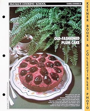 McCall's Cooking School Recipe Card: Cakes, Cookies 20 - Sour-Cream Plum Cake : Replacement McCal...