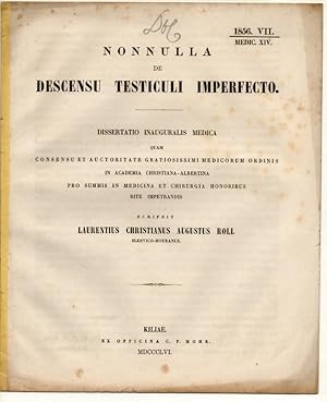 Seller image for Nonnulla de descensu testiculi imperfecto. Dissertation. for sale by Wissenschaftliches Antiquariat Kln Dr. Sebastian Peters UG