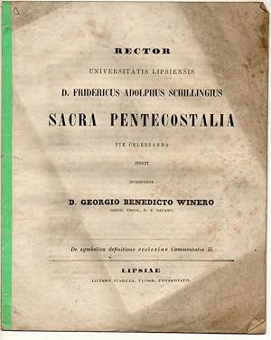 Bild des Verkufers fr De symbolica definitione ecclesiae Commentatio II. zum Verkauf von Wissenschaftliches Antiquariat Kln Dr. Sebastian Peters UG