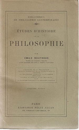 Etudes D'Histoire de la Philosophie