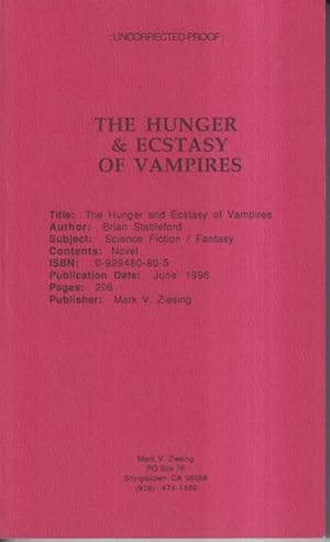 Bild des Verkufers fr The Hunger and Ecstasy of Vampires zum Verkauf von Ziesings