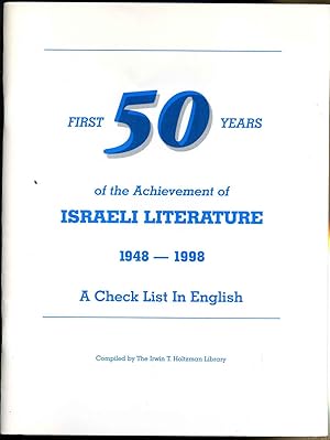 A CHECK LIST OF ISRAELI LITERATURE 1948-2000 in English. Revised August, 1999