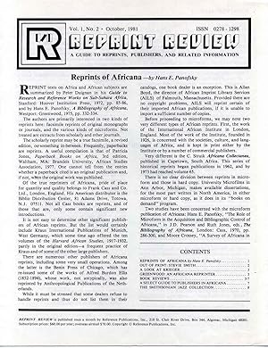 REPRINT REVIEW. A guide to reprints, publishers and related information.