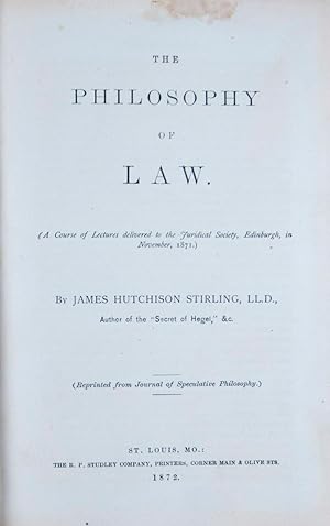 Bild des Verkufers fr The Philosophy of Law/ Hegel's First Principle: An Exposition of Comprehension and Idea zum Verkauf von ERIC CHAIM KLINE, BOOKSELLER (ABAA ILAB)
