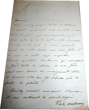 Lettre Autographe Signée de NEY (Napoléon-Joseph, prince de la Moskowa) (1803-1857).