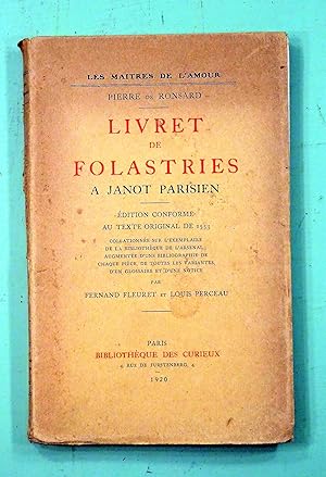 Livret de Folastries à Janot Parisien. Collection *Les Maitres de l'Amour*