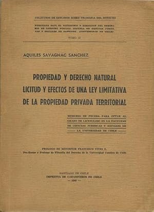 Propiedad y derecho natural licitud y efectos de una ley limitativa de la propiedad privada terri...