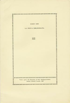 Imagen del vendedor de La nueva bibliografa a la venta por Kaaterskill Books, ABAA/ILAB