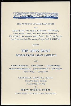 Imagen del vendedor de [Program]: The Open Boat: Poems From Asian America a la venta por Between the Covers-Rare Books, Inc. ABAA