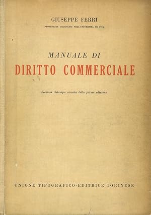 Immagine del venditore per Manuale di diritto commerciale. venduto da Libreria Oreste Gozzini snc