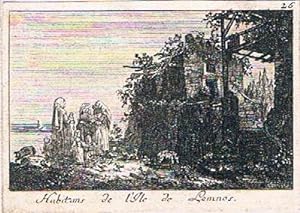 Habitans de l`Ile de Lemnos. Kupferstich Nr. 26 aus dem 1. Band der "Voyage Pittoresque de la Grè...