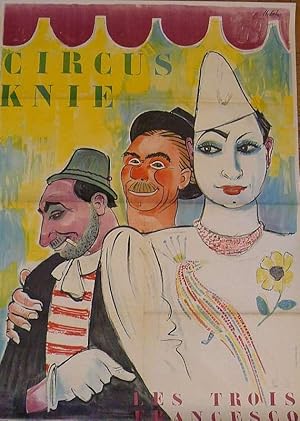 Cirque Knie - Les Trois Francesco. Farblithographie.