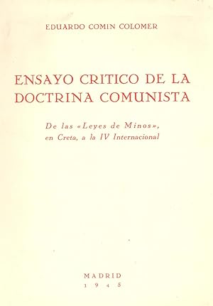 Image du vendeur pour ENSAYO CRITICO DE LA DOCTRINA COMUNISTA mis en vente par Libreria 7 Soles