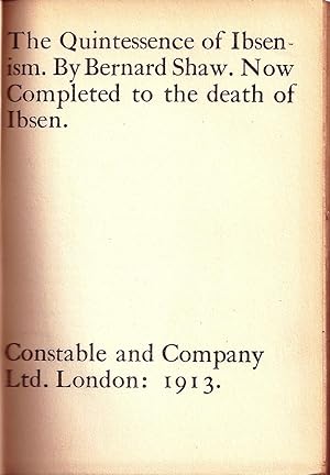 Image du vendeur pour THE QUINTESSENCE OF IBSENISM. NOW COMPLETED TO THE DEATH OF IBSEN mis en vente par Charles Agvent,   est. 1987,  ABAA, ILAB