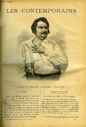 Bild des Verkufers fr Honor de Balzac, romancier (1799-1850) LES CONTEMPORAINS N 786 zum Verkauf von Le-Livre